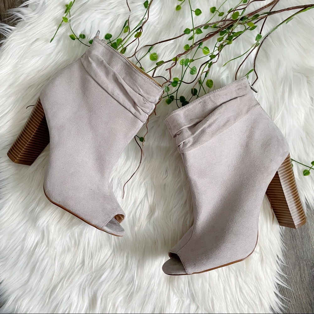 Express Slouchy Open Toe Bootie Ankle Boot